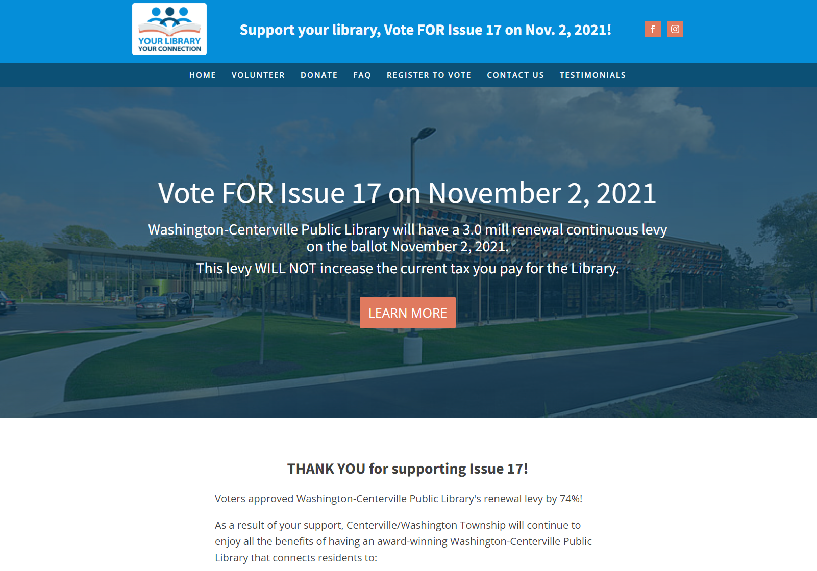 Citizens for the Library website